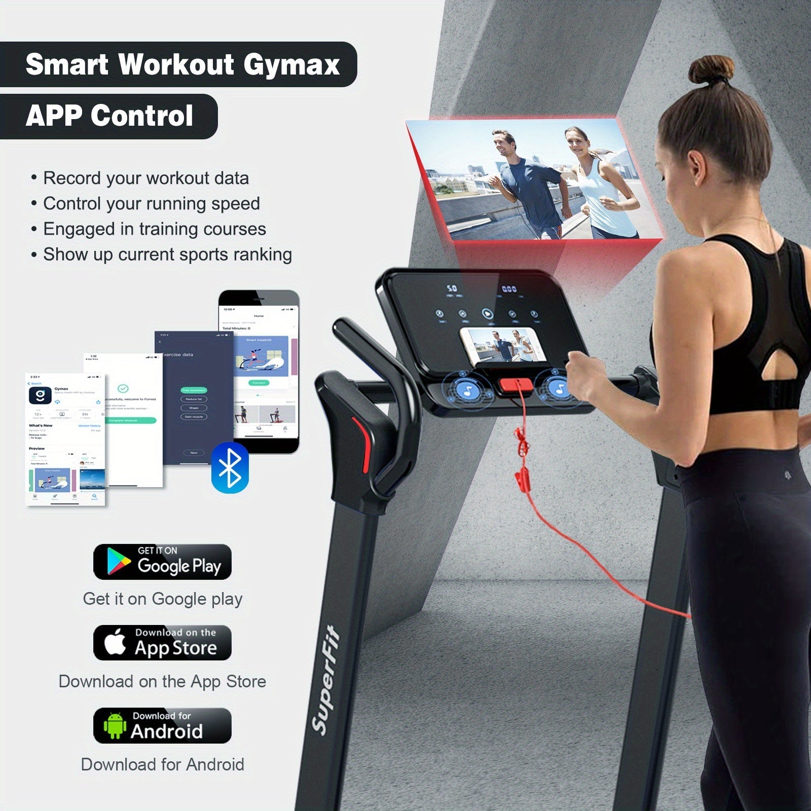 Folding Home Office Treadmill 2.25HP for Small Spaces