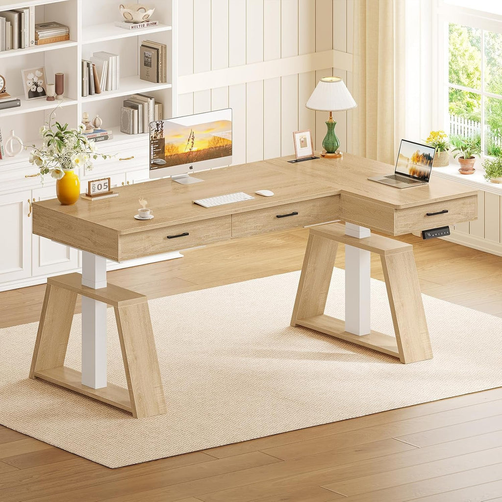 59Inch LShaped Electric Height Adjustable Office Desk