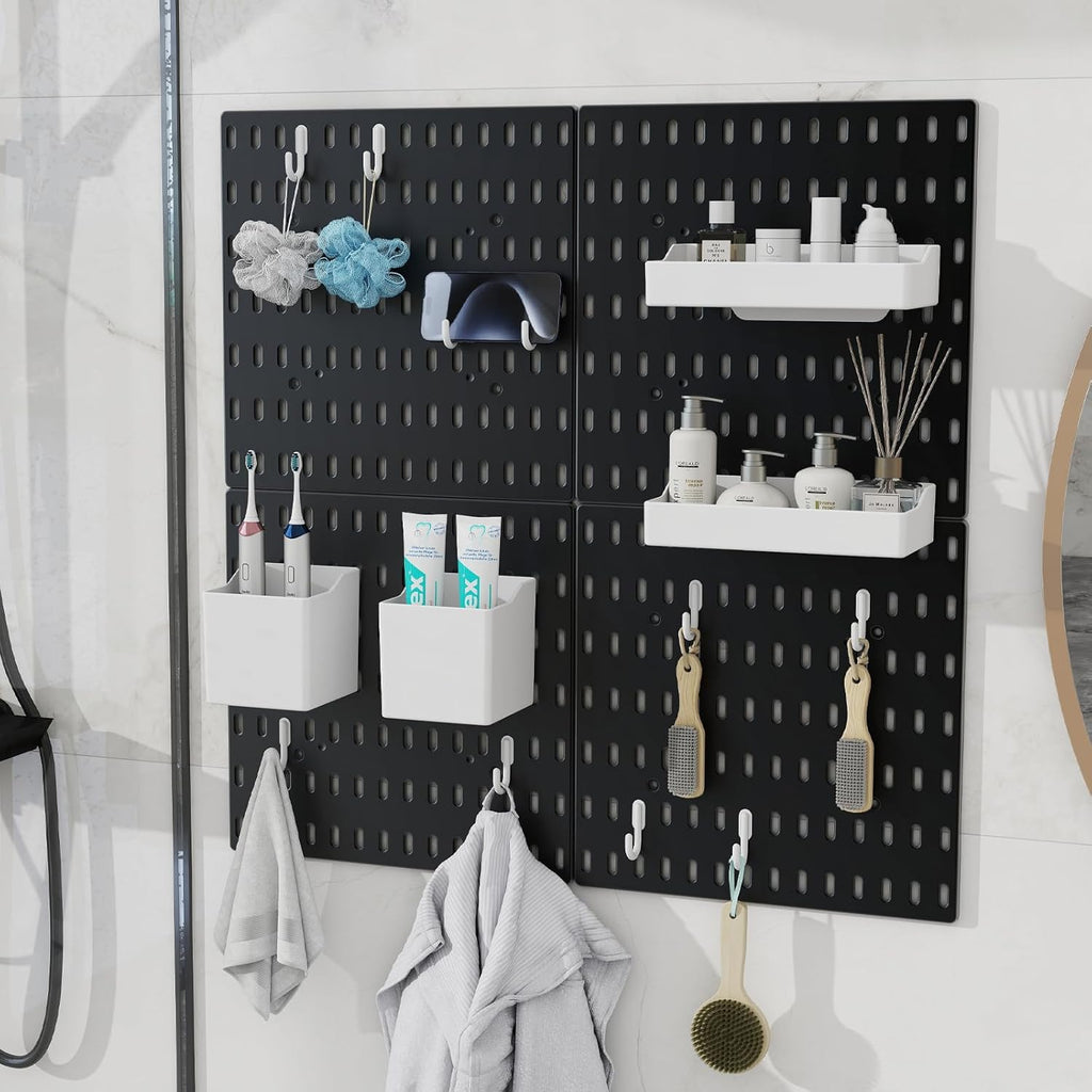 CARLA HOME Pegboard Combination Kit with 4 Pegboards and 18 Accessories Modular Hanging for Wall Organiser