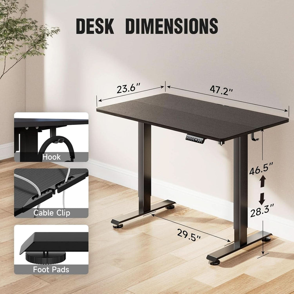 47.2" Height Adjustable Standing Desk for Home Office