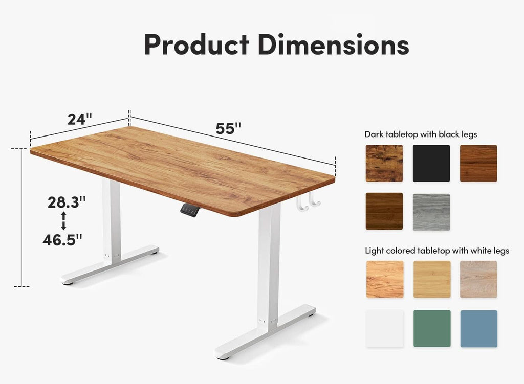 55" Electric Standing Desk for Home Office & Remote Work