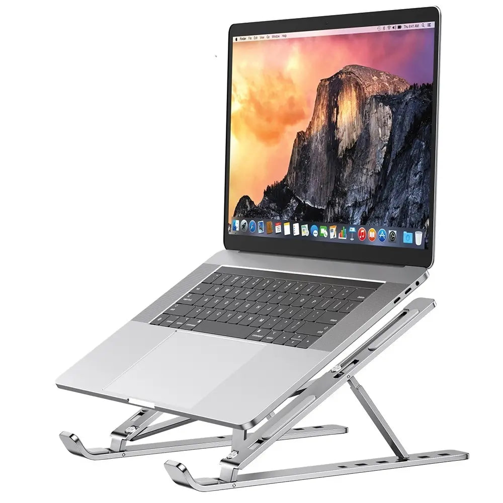 Portable Aluminum Laptop Stand for Remote Work and Ergonomic Desk Setups