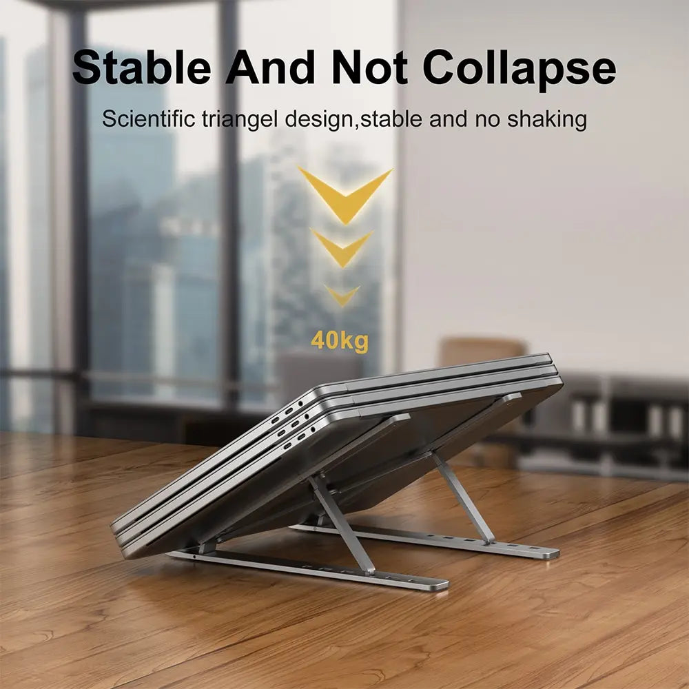 Portable Aluminum Laptop Stand for Remote Work and Ergonomic Desk Setups