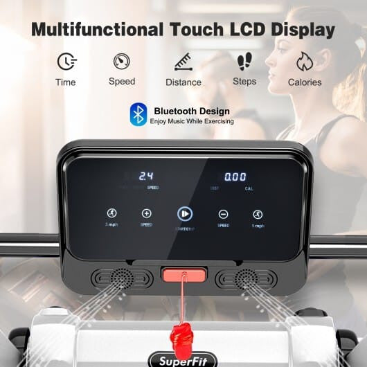 SuperFit Treadmill for Home Office with Bluetooth & App Control