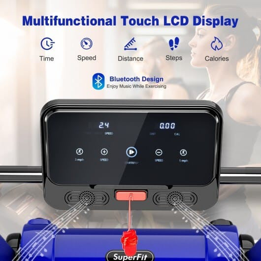SuperFit Treadmill for Home Office with Bluetooth & App Control