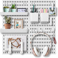 NNEDSZ Pegboard Combination Kit with 4 Pegboards and 18 Accessories Modular Hanging for Wall Organiser