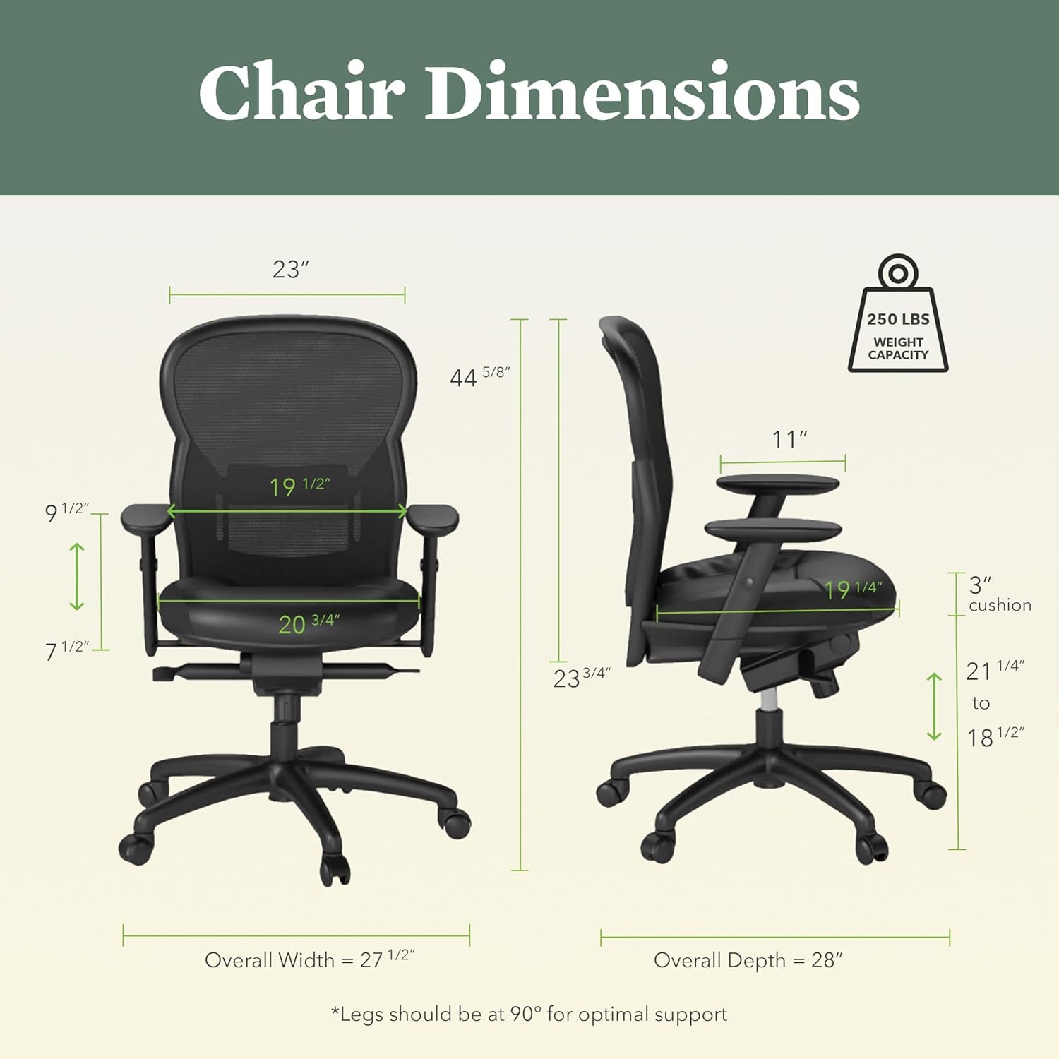Wave High Back Ergonomic Office Chair Leather Seat