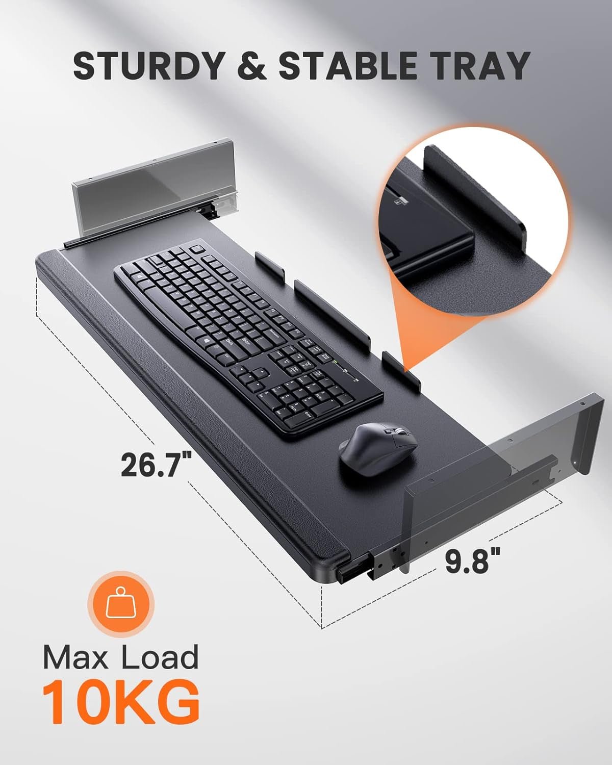 Electric Standing Desk with Adjustable Keyboard Tray for Home Office